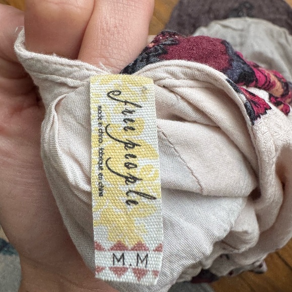 Free People Cream and Purple Floral Mini Dress - Picture 4 of 6